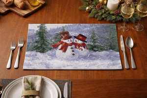 Indian Exporter Washable Fabric <b>Dining</b> <b>Table</b> Mat Soft Placemat Pad for Family Meals and Everyday Kitchen Available For Sale - Product Image 2