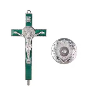 Traditional Metal Crucifix with Silver and <b>Gold</b> Jesus Figures <b>Wall</b> Hanging Home Decor for Living Room Christmas & Easter Use - Product Image 4
