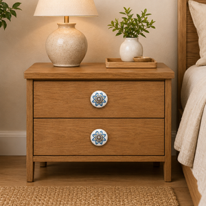 Bouton de meuble en céramique peint à la main avec motif floral |   Poignées de tiroir décoratives pour cuisine, chambre, armoire, commode, meubles, décoration - Product Image 2