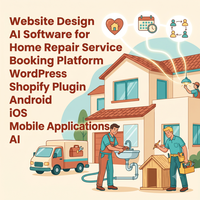 Logiciel de conception de sites Web avec IA pour plateforme de réservation de services de réparation à domicile, plugin WordPress Shopify, applications mobiles Android iOS IA