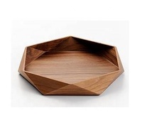 Plateau de service en bois d'acacia de forme irrégulière créative 2026, fait main, en bois naturel, pour collations, thé, plateau décoratif, vente en gros