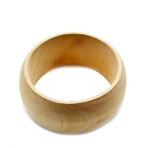Brazalete Ancho de Madera Hecho a Mano, Pulsera de Madera Natural Redondeada, Joyería Boho, Accesorio de Moda para Mujer, Manualidades DIY - Product Image 1