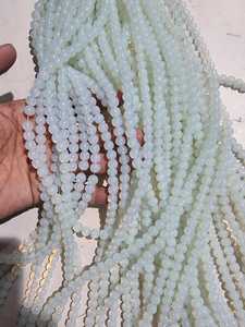 Perles d'Opale Blanche Naturelle en Vrac, Perles Rondes Simili-Verre, Perles de Graines Polies pour la Fabrication de Bijoux - Product Image 1