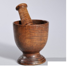 Wooden Mortar And Pestle Spice <b>Grinder</b> For Traditional Cooking Herbal Use And Organic Kitchen Preparation - Product Image 2