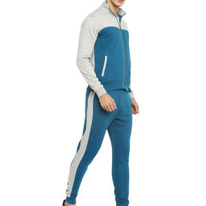Men's Orange Solid 2-in-1 Loose Fit Half-<b>Zip</b> Stand Collar Sportswear Set Winter Breathable Polyester/Nylon Fabric - Product Image 2