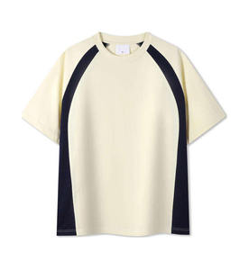 T-shirt personnalisé pour homme, color block, manches courtes raglan, coupe oversize, streetwear décontracté, fabricant OEM en gros - Product Image 1