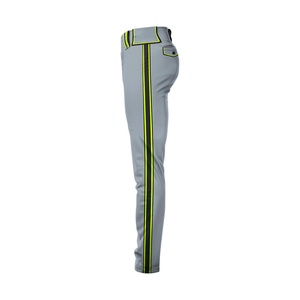 Pantalon de baseball pour adulte, couleur gris, bas ouvert, côtés rayés, longueur intégrale, 100% polyester, pantalon de baseball pour homme et jeune. - Product Image 5