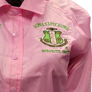 <b>Pink</b> <b>Waterproof</b> Coach <b>Jacket</b> Lightweight Rain <b>Jacket</b> Casual Outdoor Windbreaker Embroidered Fashion Outerwear Women Apparel - Product Image 6