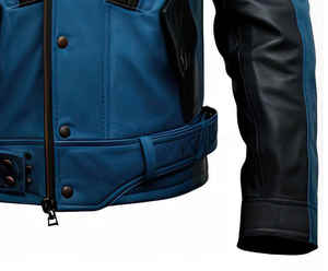 Veste en cuir d'hiver pour homme, style streetwear, durable et confortable, avec logo frontal, pour tenues décontractées et urbaines quotidiennes - Product Image 3