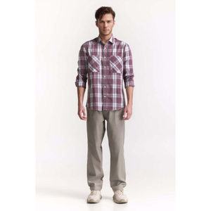 Chemises décontractées pour hommes 100% coton flanelle à rayures coupe classique, faible MOQ, service OEM ODM - Product Image 1
