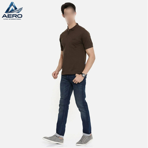 Camisa Polo Oxford de Algodón de Manga Corta para Hombre, Color Marrón Sólido, Diseño Casual con Bolsillo, Corte Regular, Tallas Grandes - Product Image 5