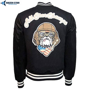 Men's Black Varsity Jacket With Embroidered Letter T And Patch Designs Preppy Style Autumn Wear - Product Image 2