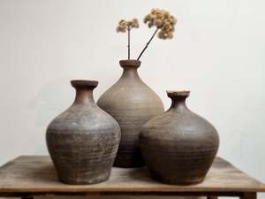 Pot de rangement vintage Nong Phai en poterie artisanale, récipient rustique en terre cuite, décoration intérieure pour cuisine et jardin de style ferme - Product Image 2