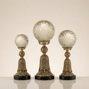 Luxury Antique Brass Metal Sculpture Table Lamp Set Decorative Vintage Home Decor Lighting Modern Classic <b>Interior</b> Accent Pieces - Product Image 1