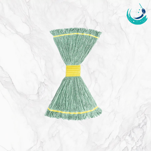 KSR High Quality Cotton Green Yarn Kentucky <b>Mop</b> Heads 5" Yellow Top Mesh Band Self Wringer Reusable Durable Floor Cleaning - Product Image 2