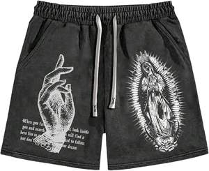 Pantalones Cortos Casuales de Poliéster 100% con Cintura Elástica Media, Estampado Sólido, Venta al por Mayor, Diseños Personalizados con Logotipos, Pantalones Cortos Estampados de Alta Calidad - Product Image 1