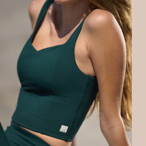 Top Deportivo de Punto Acanalado, Suave, Ecológico, Transpirable, para Mujer, en Oferta - Product Image 1