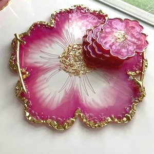 Plateau en résine de luxe, article cadeau pour les fêtes et la décoration intérieure, plateau en résine époxy artisanal, prix abordable - Product Image 5