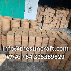 Artisan Rattan Tray Wood Weaving Serving Platter for Home Office Storage Organization Stylish <b>Desk</b> Accessory - Product Image 3