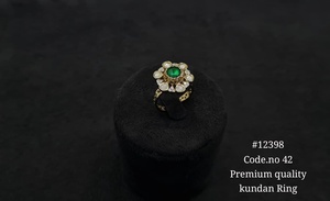 แหวนคุณภาพพรีเมียม 12398 ประดับด้วยพลอยทับทิม ดีไซน์ลายดอกไม้สไตล์วิคตอเรียน ชุบทองเหลือง สำหรับผู้หญิง เหมาะเป็นของขวัญงานแต่งงาน - Product Image 2
