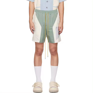 Survêtement en nylon de haute qualité à blocs de couleur pour hommes, veste et short de style streetwear, ensemble de jogging en nylon deux pièces - Product Image 4