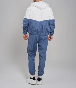 Men's Hooded Color Block Eco-friendly 2 in 1 Tracksuit <b>Zip</b>-<b>Up</b> <b>Jacket</b> & Jogger Pants Set Lightweight Cotton Casual Winter Wear - Product Image 5