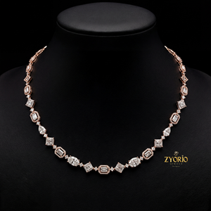 สร้อยคอเพชรแล็บโกรว์ Zyorio Jewels ดีไซน์เชื่อมต่อ ประดับเงินแท้ 925 เหมาะสำหรับงานหมั้น สง่างาม ทันสมัย ประกายระยิบระยับเหนือกาลเวลา หรูหราสำหรับทุกวัน - Product Image 4