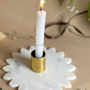 Candelero de mármol con forma geométrica, candelabro decorativo de lujo hecho a mano para decoración de hogar, oficina y comedor - Product Image 5