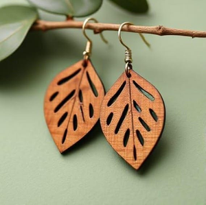 Pendientes de Madera Modernos con Diseño de Ángel Pulido, Ecológicos, Minimalistas, para Uso Diario, para Chicas - Product Image 6