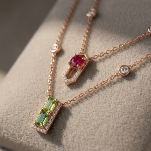 Trendy Necklace 9k 10k 14k 18k gold labgrown shining diamond layered necklace <b>gift</b> for women - Product Image 2