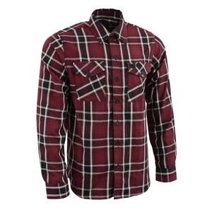 Chemise en flanelle à carreaux écossais rouge pour homme, style bûcheron classique, manches longues, double poche, vêtement de travail extérieur, personnalisable avec marque privée - Product Image 3