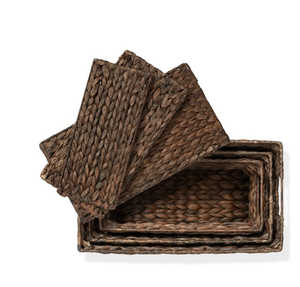 Artex HaiNam Casefield Natural Rattan <b>Storage</b> <b>Baskets</b> Rectangle Stackable Eco-Friendly Organizer For <b>Bathrooms</b> Nordic Style - Product Image 4