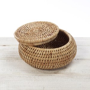 Boîte organisatrice multi-usages pour cuisine, salon, contenants en rotin avec couvercle, boîtes de rangement faites à la main - Product Image 4