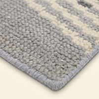 Tapis DECORDEC Chevron Ondulé Superposé Argenté en Laine Tuftée à la Main Antidérapant Écologique à Poils Moyens Épais pour Maison, Hôtel, Salon