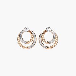 Boucles d'oreilles demi-cerceau en or 14 carats avec diamants de laboratoire de 0,40 ct, bijoux élégants pour mariage et soirée - Product Image 6