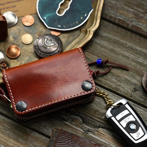 Handmade leather key chain case with reinforced stitching and premium quality finish leather key ring <b>wallet</b> key case <b>wallet</b> - Product Image 2