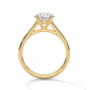 Anillo de boda de lujo con diamante genuino creado en laboratorio en oro amarillo de 14 quilates, hermoso diamante de corte redondo cultivado en laboratorio, joyería de compromiso. - Product Image 2