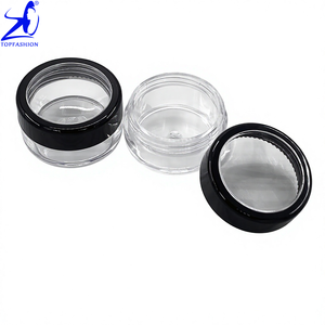 100pcs Made Taiwan Empty Cosmetic 10g Clear Plastic Jar Black Rim <b>Acrylic</b> Window Threaded Cap Loose Powder Lotion False - Product Image 6