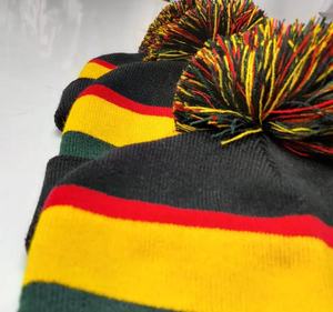 Gorro de invierno acrílico de diseñador personalizado de alta calidad, gorro de punto con calavera Jacquard, logotipo bordado, pompón holgado, fiesta informal - Product Image 4