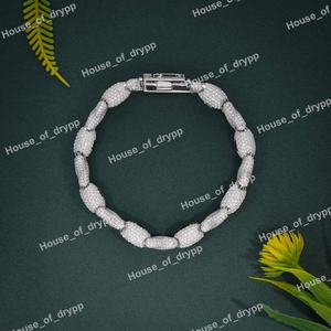 Pulsera Vintage de Plata 925 con Baño de Rodio y Diamantes de Moissanita, Totalmente Cubierta de Diamantes VVS para Compromiso y Boda, Unisex - Product Image 2