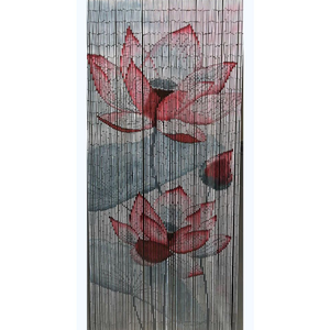 Luxury Handmade Bamboo Beaded Curtain with Lotus Flower Design Decorative Door Hanging Room Divider Vietnam manufacturer - Product Image 1
