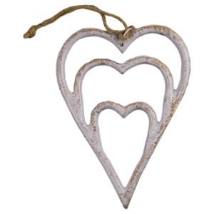 Décoration de Noël vintage en métal massif avec motif cœur peint, idéale pour suspendre à l'arbre de Noël - Product Image 4