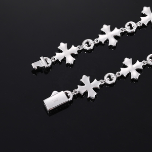Cross Shape Moissanite Diamond Bracelet 925 <b>Silver</b> Iced Out Link Chain Religious Luxury Jewelry <b>for</b> <b>Men</b> Women Gift - Product Image 2