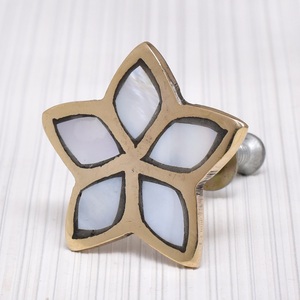 Mughalcrafs Brass Butterfly Shape Cabinet Knob Inlay <b>Drawer</b> <b>Pull</b> Dresser Wardrobe Shelf Modern Style Durable Furniture Handle - Product Image 1