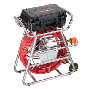 Telecamera per ispezione fognature autolivellante con touchscreen da 10,1 pollici, cavo da 328 piedi/100 m, trasmettitore a 512 Hz, contatore di distanza, IP67, endoscopio industriale a serpentina per - Product Image 1