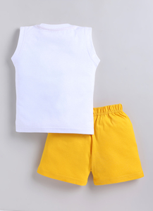 Ensemble débardeur et short en coton blanc pour garçons CARRYDREAMS, imprimé dessin animé spatial, tenue décontractée, 1-7 ans, délai de livraison d'échantillon de 7 jours - Product Image 2