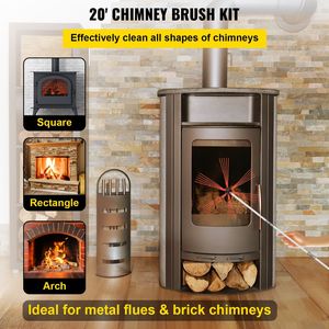 Kit de limpieza de chimeneas de 20 pies con 6 varillas flexibles de nailon, cepillos giratorios para limpieza de chimeneas y cepillos para taladro - Product Image 5