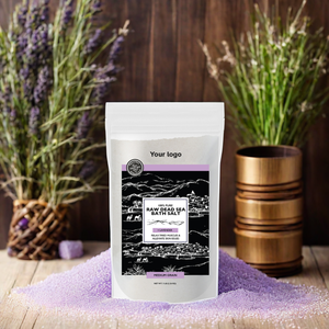 Etiqueta privada 100% Polvo de baño natural puro sin procesar a granel 5 lb Lavanda Premium Sal del Mar Muerto cruda Rica en todos los minerales - Product Image 2