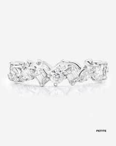 Bagues de mariage à taille mixte de 4 mm en or massif 14K 18K, diamants de laboratoire multi-formes, bagues éternité et solitaires empilables, bijoux fins en gros - Product Image 4