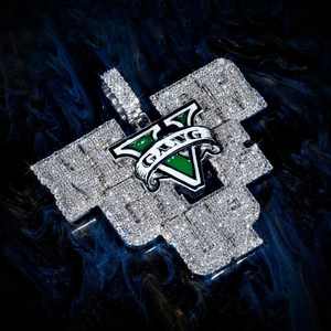 Colgante de Plata de Ley 925 con Nombre, Diseño Baguette VVS D Moissanite, Engaste de Garra, Joyería Personalizada para Raperos, Estilo Bling Bling, a la Moda - Product Image 1